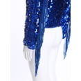 thumbnail image 7 of iiniim Tassel Boys Sequin Jackets Mock Neck Jacket Zip Up Coat Sparkle Outwear Performance Clothes Royal Blue 14, 7 of 7