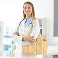 thumbnail image 4 of Kabaqoo Canvas Tote Bag with Multi Pockets, Crossbody Tote with Compartments, 4 of 9