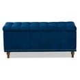 thumbnail image 6 of Baxton Studio Kaylee Modern and Contemporary Navy Blue Velvet Fabric Upholstered Button-Tufted Storage Ottoman Bench, 6 of 11