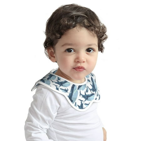 

Haiem ROMASA Muslin Baby Bibs Cotton Baby Bandana Drool Bibs for Child Absorbent Newborns Infant Burp Cloths for Teething Drooling(Party Shark Cute )