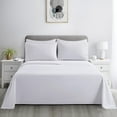 thumbnail image 4 of Marina Decoration Ultra Soft Silky Deep Pocket Solid Rayon from Bamboo Bedding All Season Sheet Set, White Color, 4 of 7