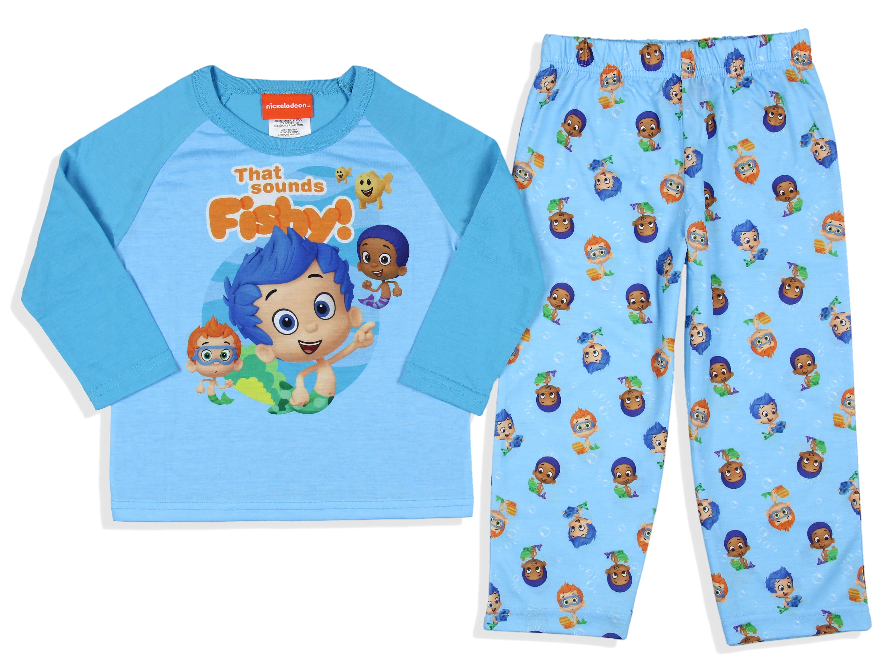 Nickelodeon Toddler Boys' Bubble Guppies That Sounds Fishy Sleep Pajama Set