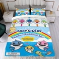 thumbnail image 4 of Baby Shark Conjunto de sábanas temático, trío de piezas, cómodo y amigable con la piel, diseño único, regalo de decoración para el hogar para familiares, amigos y fans, 90 cm * 190 cm, 4 of 6