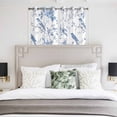 thumbnail image 4 of White Blue Spring Floral Kitchen Curtains Short 45 Inch Length, Summer Birds Botanical Grommet Top Bedroom Living Room Curtains, Light Filtering Cafe Curtain Drapes 2 Panels Set 84''x45'', 4 of 9