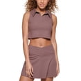 thumbnail image 2 of Calvin Klein Women's Cropped Polo Tank Top Brown Size Medium, 2 of 3