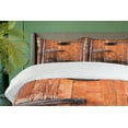 thumbnail image 3 of Ambesonne Antique Duvet Cover Set, Pine Wood Windows, 2-Calking, Caramel Brown, 3 of 6