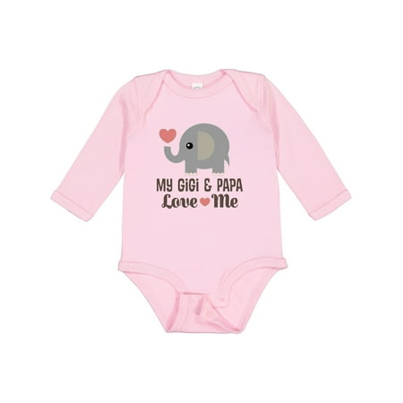 

Inktastic My Gigi and Papa Love Me Gift Baby Boy or Baby Girl Long Sleeve Bodysuit