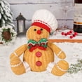 thumbnail image 3 of Christmas Gingerbread Man Doll Stuffed Merry Christmas Ornament Cartoon Doll Figurine with Cook Hat Santa Hat for Home Decor, 3 of 7