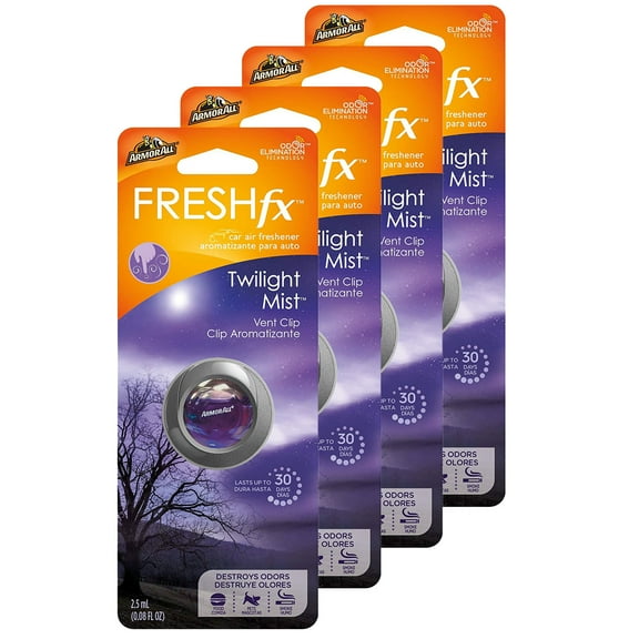 Armor All FRESHfx Car Air Freshener Vent Clip, 4-PACK (Twilight Mist)