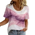 thumbnail image 2 of Ichuanyi Women's Gradient Printed Casual Short Sleeve T-Shirts Summer Graphics Blouse Tops Tees for Men and Women, 2 of 9