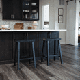 thumbnail image 3 of Maven Lane Vincent 26 Inch Tall Counter Height Backless Rectangular Saddle Barstool in Antiqued Black Finish with Rustic Wood Top Seat, Set of 2, 3 of 11