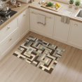 thumbnail image 2 of ODIKA 3'x5' Washable Throw Rug Stain Resistant, Low Profile, Non-Slip Transitional Blocks Contemporary Minimalist Maze Brushstroke Abstract Flowing for Entryway, Kitchen, Mudroom, 2 of 7