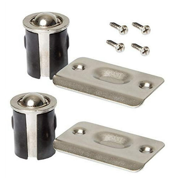 Ball Catch Door Hardware for Closet, Satin Nickel 2 Pack