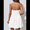 thumbnail image 4 of Vestido Corto de Verano 2025 con Estampado de para Mujer, Informal, Corte A, Sin Tirantes, con Top de Tubo y Fruncido. L, 4 of 6