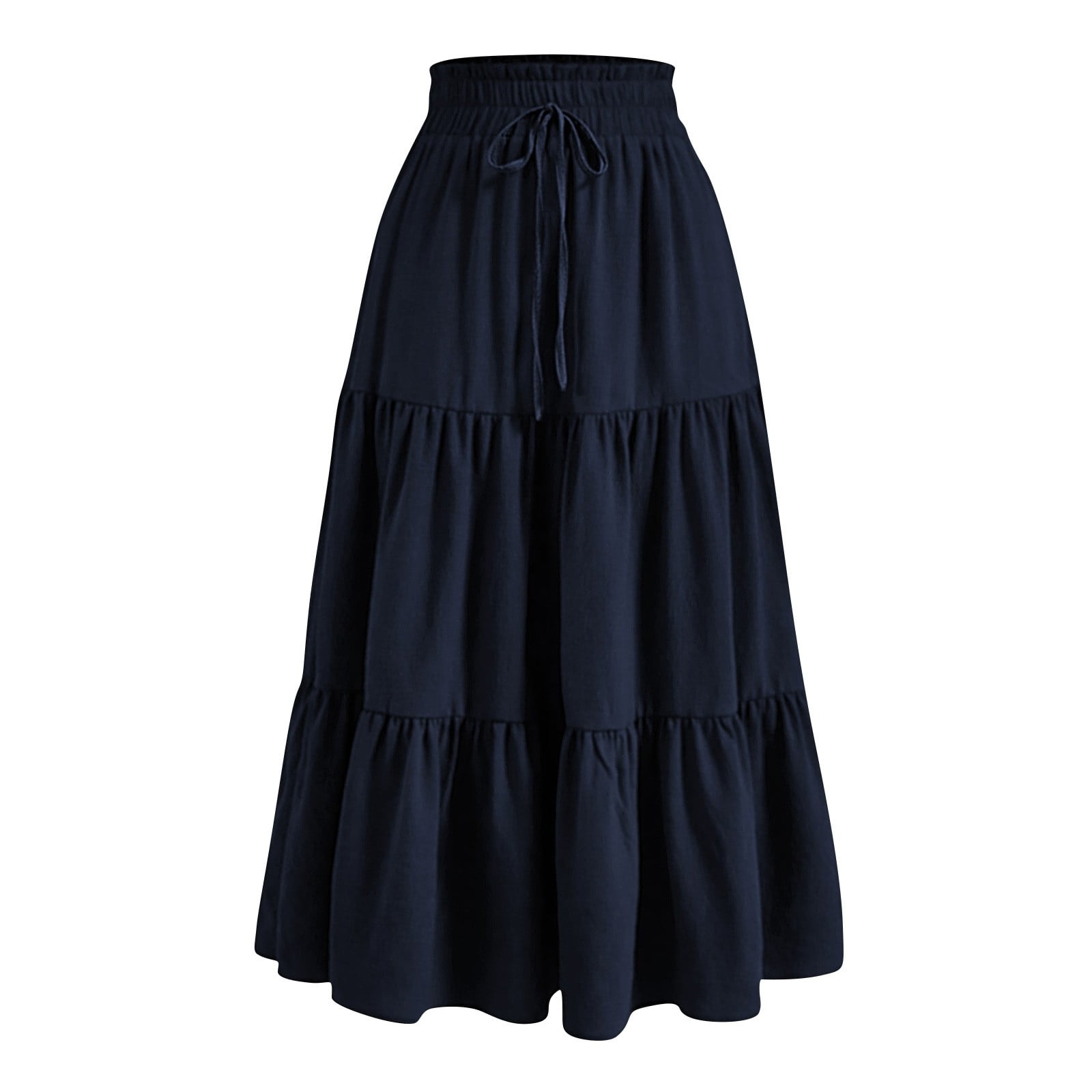 GXIPO Women's Summer Boho Flowy Midi Skirt Casual Elastic