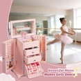 thumbnail image 4 of Sfugno Musical Jewelry Box for Girls, Kids Wooden Jewelry Boxes & Organizers with Mirror, 4 Layer Jewelry Organizer Box Display for Rings Earrings Necklaces Bracelets,Pink, 4 of 8