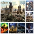 thumbnail image 2 of Pintura de diamante 5D del castillo de Hogwarts de Harry Potter, mundo mágico, punto de cruz, escuela mágica, búho, paisaje, mosaico, decoración del hogar, regalo, 2 of 5