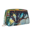 thumbnail image 2 of Picia Whimsical Treehouse Painting Print Leather Makeup Bag Make Up Bag Travel Toiletry Bag for Her Girlfriend Teacher Teen Girl Gifts, 2 of 8