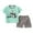 Mint Green2440, variant on MEZZALL Toddler Boys Girls Summer Cartoon Printed Short Sleeved Tops And Shorts 2PC Children Suit Versatile Baby Wear