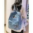 thumbnail image 3 of Deago Vintage Denim Backpack for Women Men Jeans Laptop Backpack Retro Aesthetic Rucksack for College Travel Work (Blue), 3 of 9