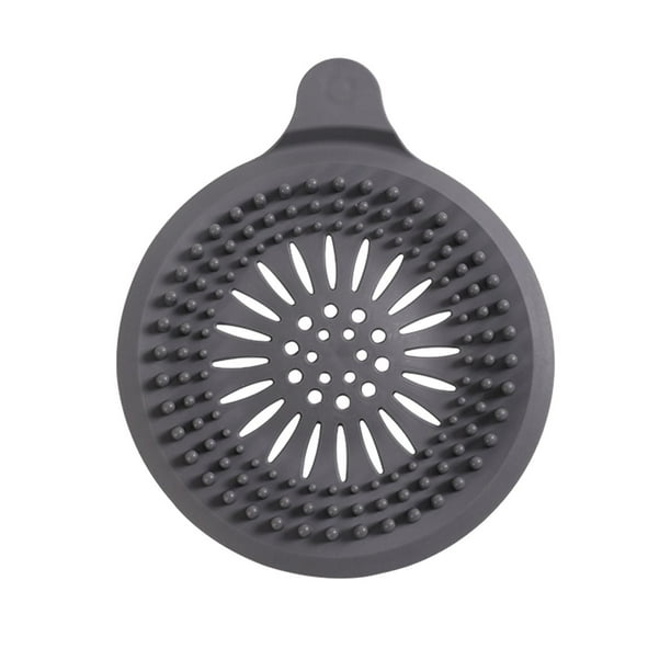 Tapete de drenaje de silicona para bañera, tapa multiusos, reutilizable, tapón de drenaje gris