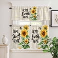 thumbnail image 2 of 3 Piece Kitchen Curtains and Valances Set Sunflower Cafe Curtains 36 Inch Length Summer Botanical Bee Farmhouse Watercolor Valance & Tier Curtain for Living Room Bedroom Window 54"x18"+27"x36"*2, 2 of 6