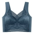 thumbnail image 4 of Gyexs Women's Lace Back Bra Thin Gathered Traceless Underwear Seamless Comfort Drop Style Seamless Bras for Women, Navy, Size L, 4 of 4