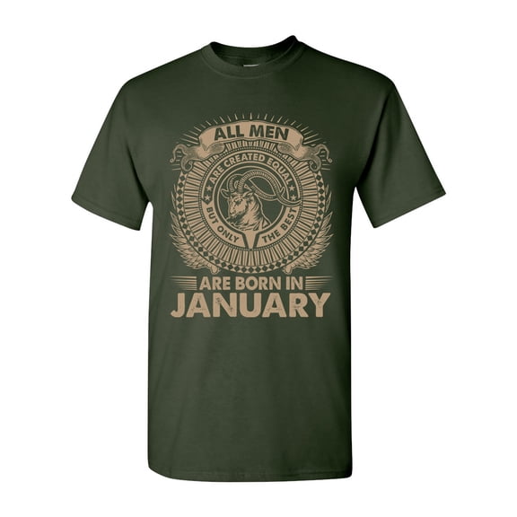 Capricorn All Men Are Created Equal Best Born In January DT Adult T-Shirt Tee