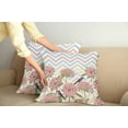 thumbnail image 3 of Ambesonne Floral Throw Pillow Cover 2 Pack, Zigzags Flowers and Birds, 20", Multicolor, 3 of 6