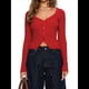 thumbnail image 1 of Cárdigan de Larga para Mujer, Suéter Corto de Punto Abierto, Chaqueta con Cuello en V y Botones para Otoño Vino Tinto M, 1 of 10