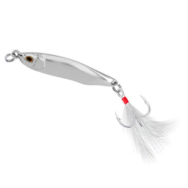 RANMEI Noise Metal Sequins Fishing Spoon Lure Spinning Bait Feather Treble  Hook Tackle 
