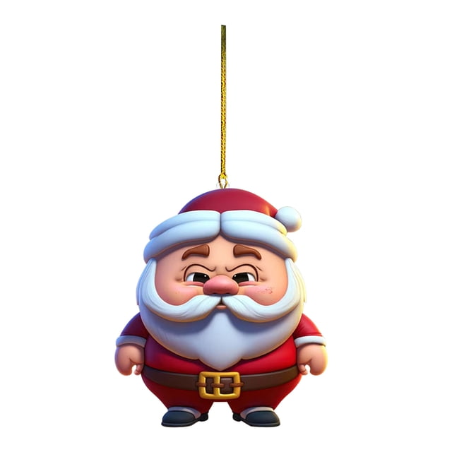 Fiudx Colgante de Papá Noel, Impresión a Doble Cara, Decoración Acrílica, Adorno para Árbol de Navidad, Accesorio para Funda de Coche, Alegría Festiva, Regalo Especial, 1 Colgante Por Juego