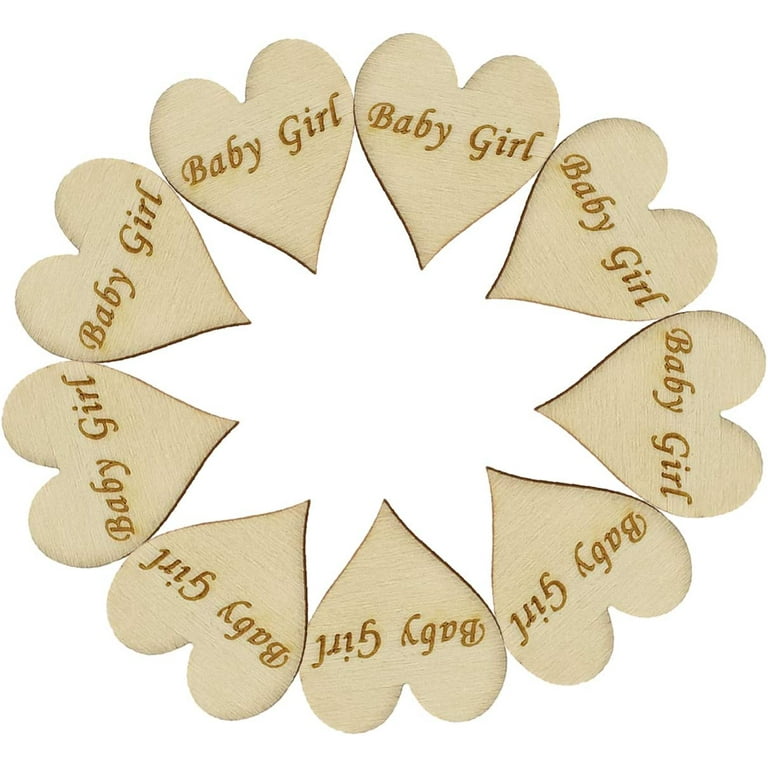 Trimming Shop Wooden Baby Girl Heart Embellishments For Crafting 4cm  Engraved Slices, DIY Arts and Crafts, Scrapbooking, Embellishment Picture  Frames