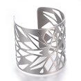 thumbnail image 3 of EOEMY 304 Stainless Steel Cuff Bangles Silver 2-1/8 Inches(5.3Cm) 54.5mm Wide Z248-Default, 3 of 3