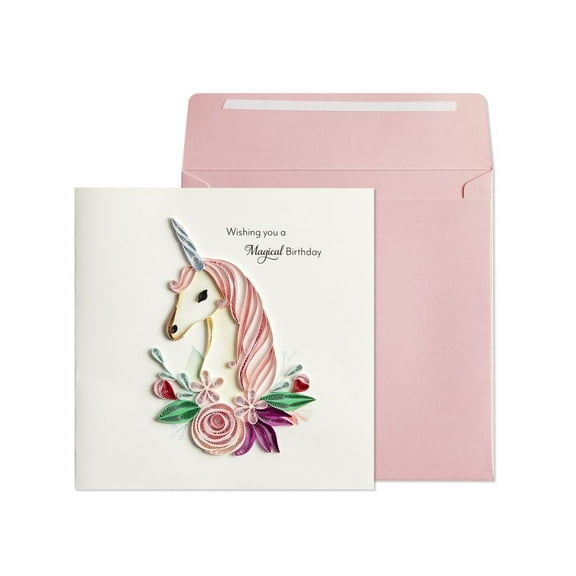 NIQUEA.D, Unicorn Quilling Birthday Card