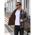 thumbnail image 5 of COOFANDY Mens Flannel Shirts Long Sleeve, Warm Sherpa Lined Flannel Shirt Jacket Coat Button Down Fleece Plaid Shirts with Flap Pockets, 5 of 7