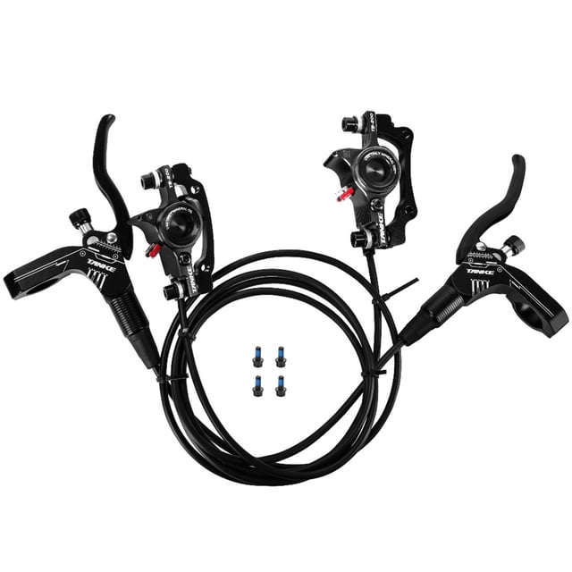 Generic Hydraulic Disc Brake Set for Mountain Bikes - Black, Front Left & Rear Right, Aluminum Alloy, 22.2mm Handlebar, 160mm Rotor Compatible