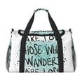 thumbnail image 1 of Fotbe Not All Who Wander Are Lost1 Bolsa de Viaje con Estampado, Bolsa de Fin de Semana para Mujer con Compartimento para Zapatos, Bolsa de Gimnasio con Bolsillo Húmedo, 1 of 7