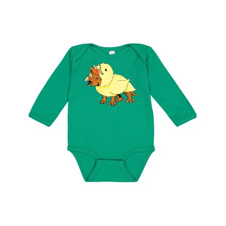 

Inktastic Easter Duck Triceratops Gift Baby Boy or Baby Girl Long Sleeve Bodysuit