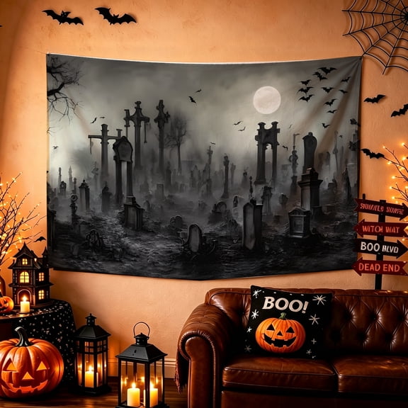 1pc Vintage Purple Witch Magic Butterfly Night Forest Tapestry 74x72/80x72/86x72 inch Halloween Gothic Spooky Wall Decor