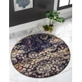 thumbnail image 3 of Rugs.com Carnevale Collection Rug – 4 Ft Round Navy Blue Medium Rug Perfect For Kitchens, Dining Rooms, 3 of 9