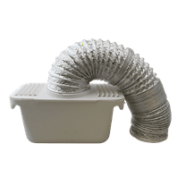 Indoor Dryer Lint Trap Vent Kit with 48" Flexible Aluminum Hose – Easy Install, Recirculates Heat, Traps Lint, for Electric Dryers by Dependable Industries Inc. Essentials