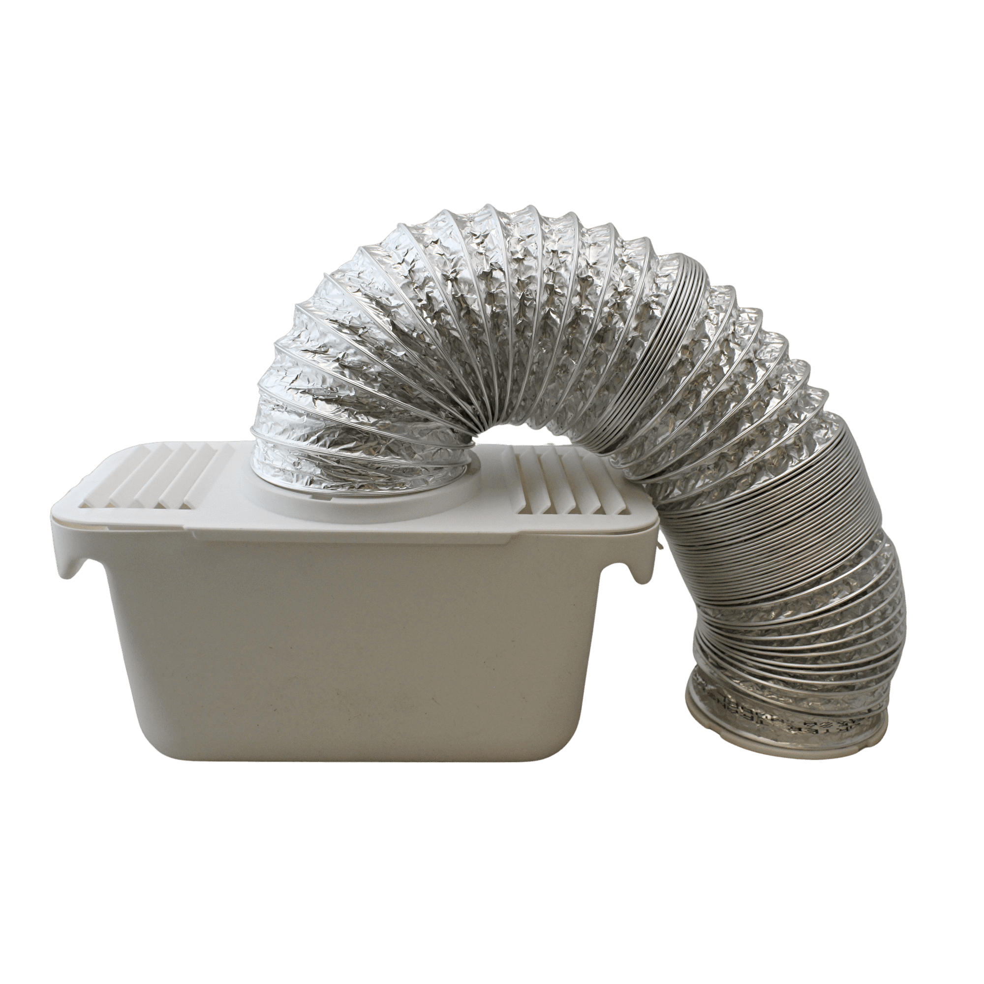 Indoor Dryer Lint Trap Vent Kit with 48" Flexible Aluminum Hose – Easy Install, Recirculates Heat, Traps Lint, for Electric Dryers by Dependable Industries Inc. Essentials