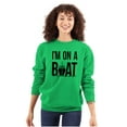 thumbnail image 3 of Funny I'm On a Boat Fishing Joke Unisex Plus Fleece Graphic Sweatshirt Brisco Brands 3X, 3 of 5