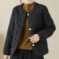 thumbnail image 2 of DHFJKG Women's Thickened Quilted Jacket Solid Color Long Sleeve Crewneck Button Up Outwear Casual Coat With Large Pockets Elegant Soft Outerwear, 2 of 8