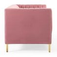thumbnail image 3 of Modway Shift Channel Tufted Performance Velvet Sofa in Dusty Rose, 3 of 8