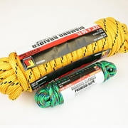 Wellmax Diamond Braid Nylon Rope, 1/2 in X 50 Foot with UV Protection and Weather Resistance, Yellow