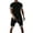Black, variant on Short Sets for Men Short Sleeve Crewneck T Shirt and Bermuda Shorts 2 Piece Matching Set Mens Summer Outfits