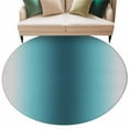thumbnail image 2 of Teal Green Grey Ombre 8ft Round Rug, Modern Abstract Art Gradient Non-Skid Rubber Backing Large Area Rugs - Living Room Bedroom Home Office, Indoor Floor Mat Carpets Washable Rug, 2 of 9