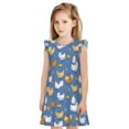 thumbnail image 1 of Kdxio Robe de Nuit Princesse pour Petites Filles Imprimé Famille de Poulets Vêtements de Nuit d'Été pour Tout-Petits Robe de Pyjama à Manches Courtes pour Enfants-TTTG, 1 of 6